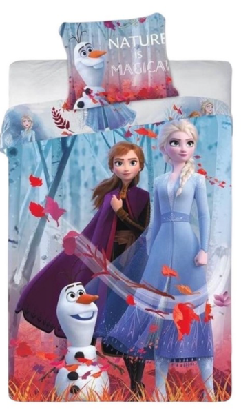 Parure de lit simple Reine des Neiges Frozen - 1 housse de couette + 1 taie d'oreiller - Microfibre