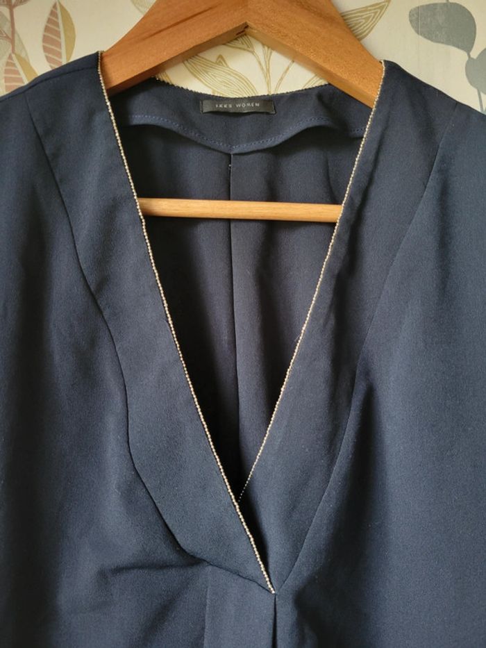 Blouse fluide couleur marine - IKKS - photo numéro 2