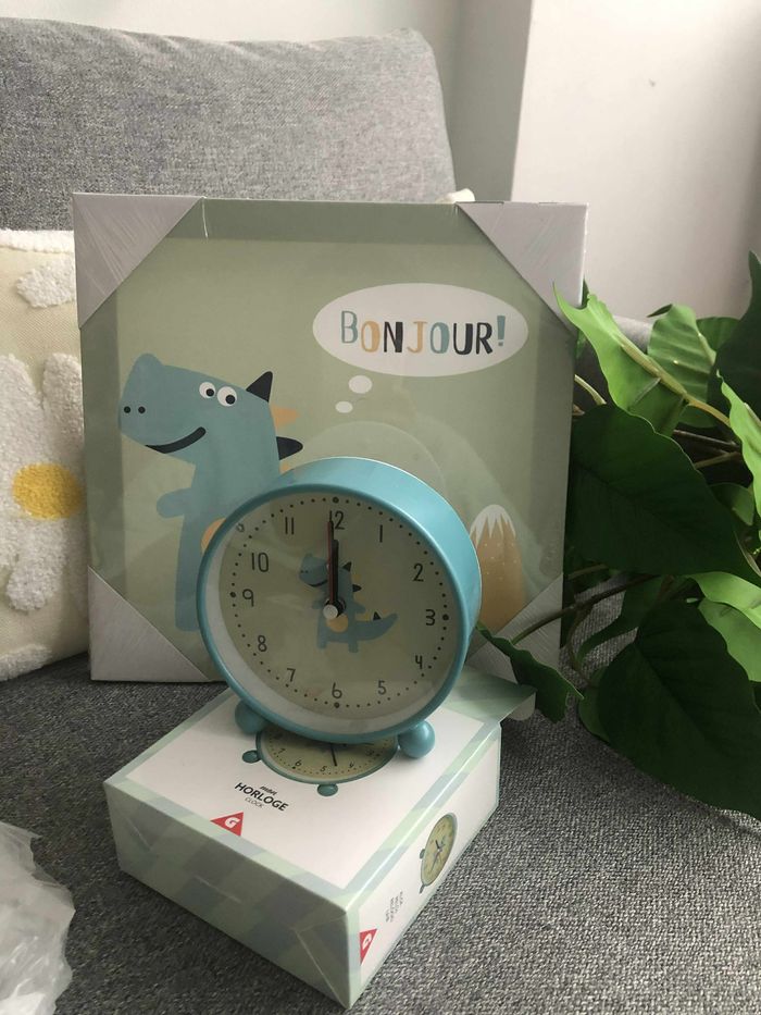 Réveil et cadre dinosaure pour enfants - photo numéro 3