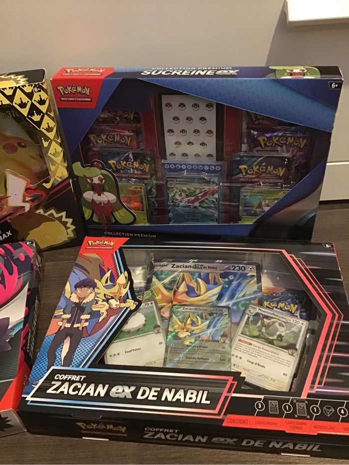 Lot coffrets cartes Pokémon Pikachu Zénith Suprême origine perdue étincelles déferlantes - photo numéro 3