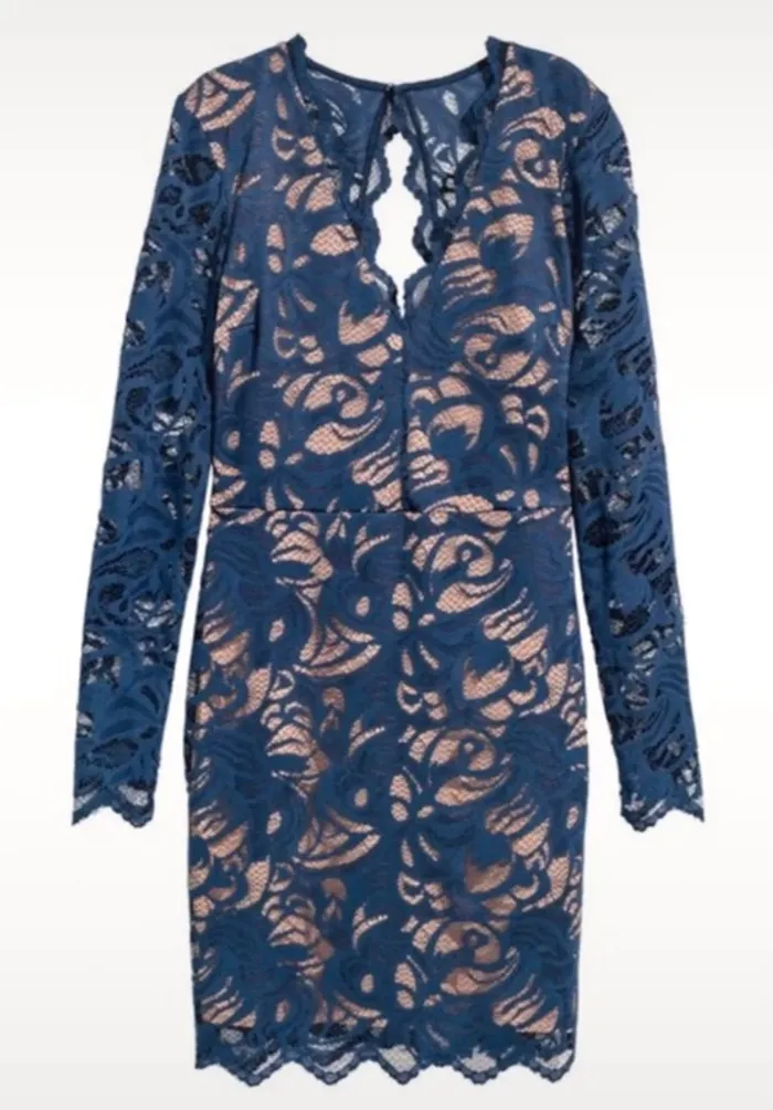 Robe dentelle bleue H&m neuve