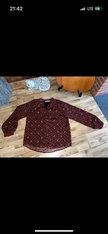 Blouse noire à motifs oranges et doré see u soon neuf 36