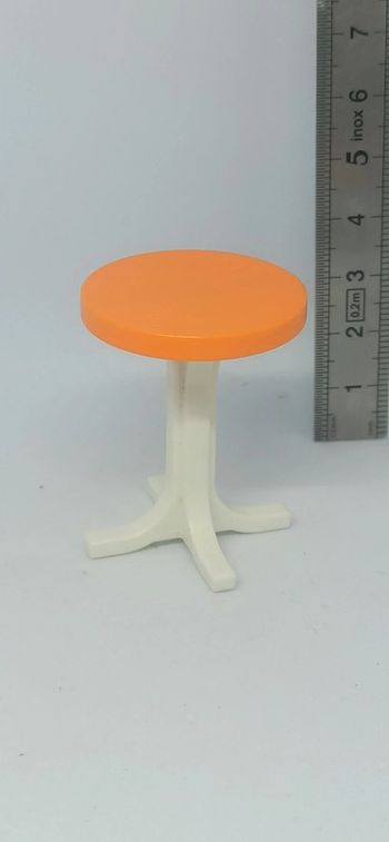 Table ronde orange et blanche playmobil