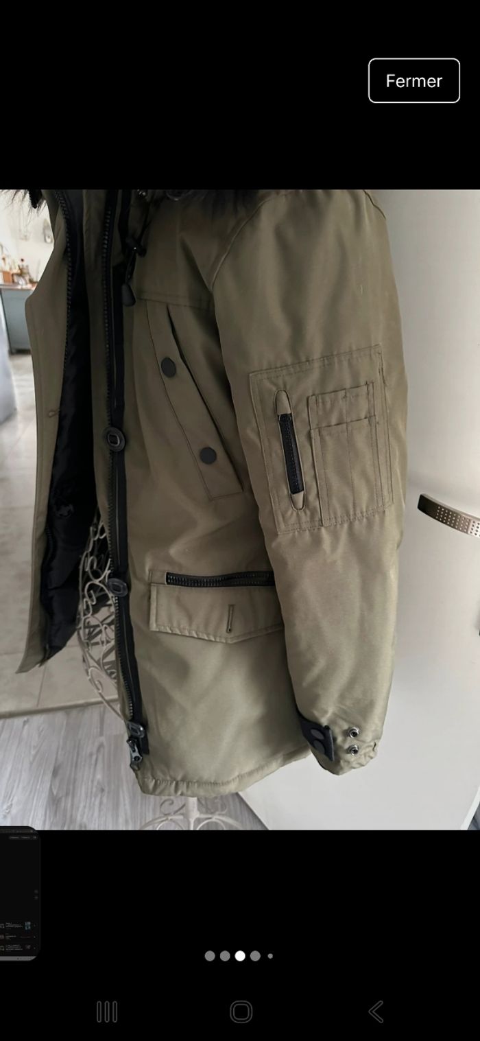 Parka doudoune manteaux kaki - photo numéro 3