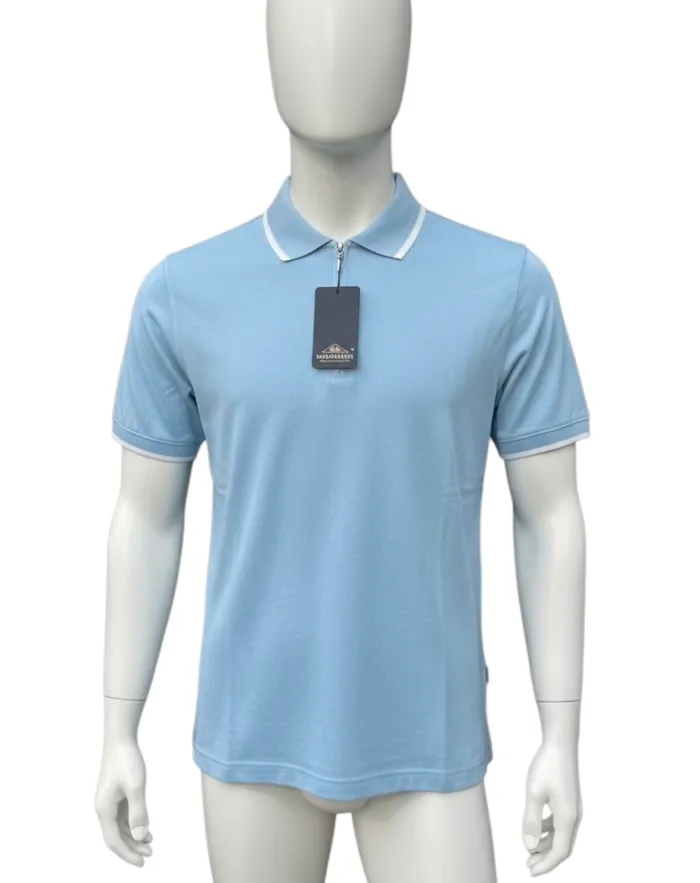 Polo Macidman Exclusive bleu ciel et blanc homme Taille XXL Neuf