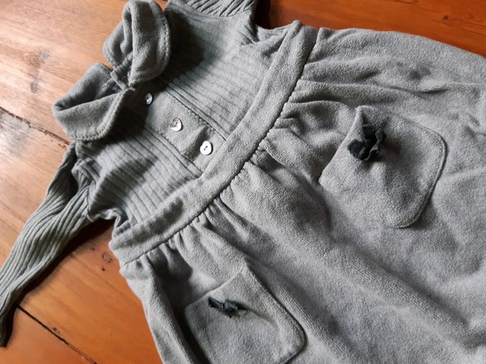 Sublime et exceptionnel pyjama Lili gaufrette col gris cérémonie habillé 9 mois - photo numéro 2