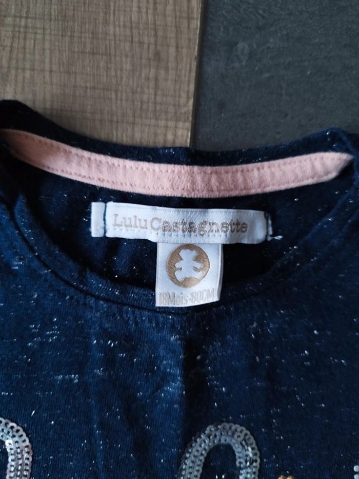 Tee shirt manches longues marine fantaisie - photo numéro 3