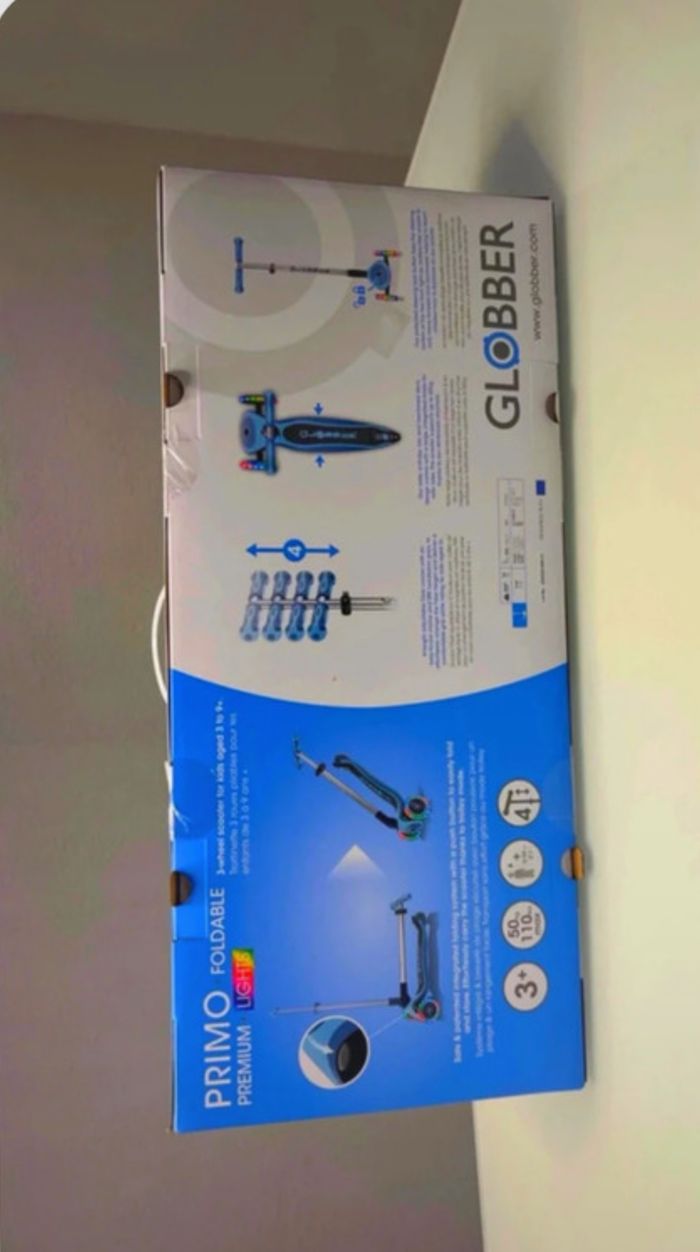 Trottinette à 3 roues Globber Primo Premium Lights Bleu - photo numéro 2
