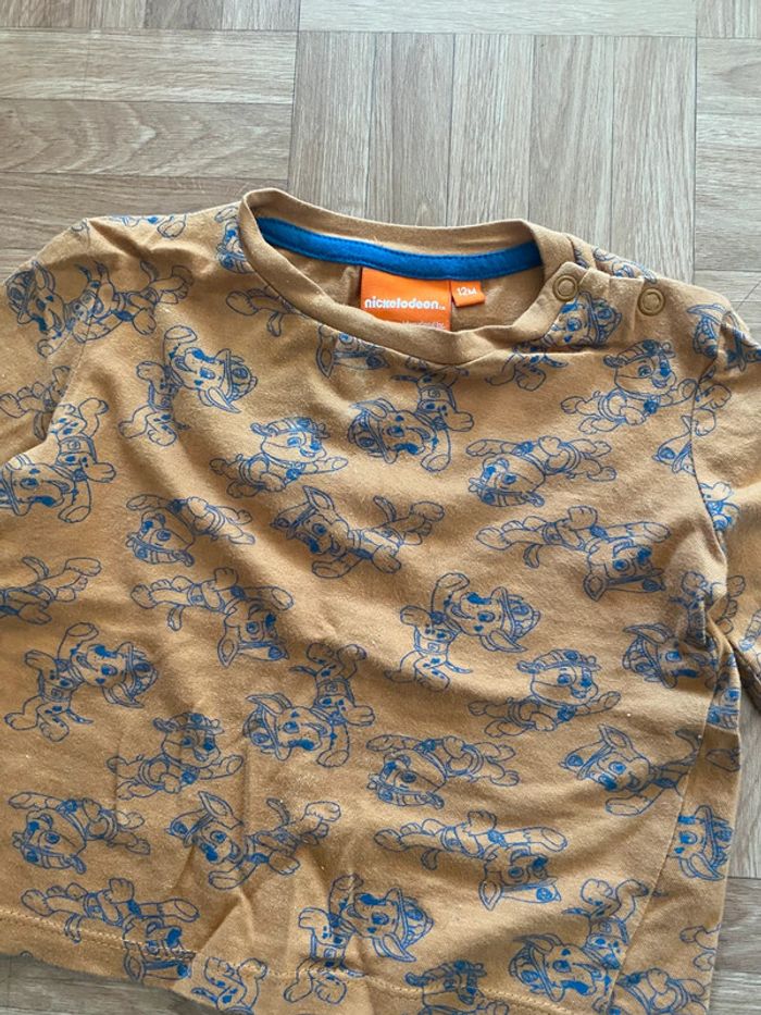 T-shirt manches longues marron taille 12 mois Pat Patrouille - photo numéro 2