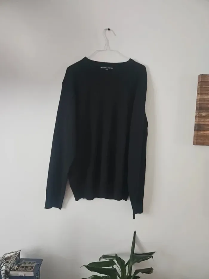 Pull noir homme en laine