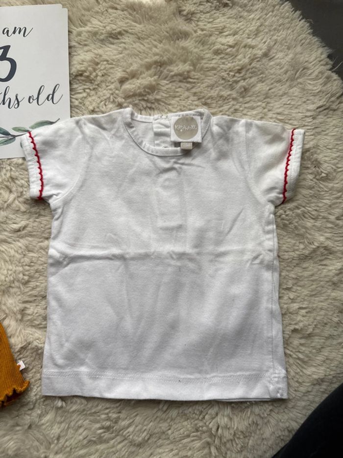 2 t shirt 3 mois kiabi moutarde et kitiwatt blanc - photo numéro 4