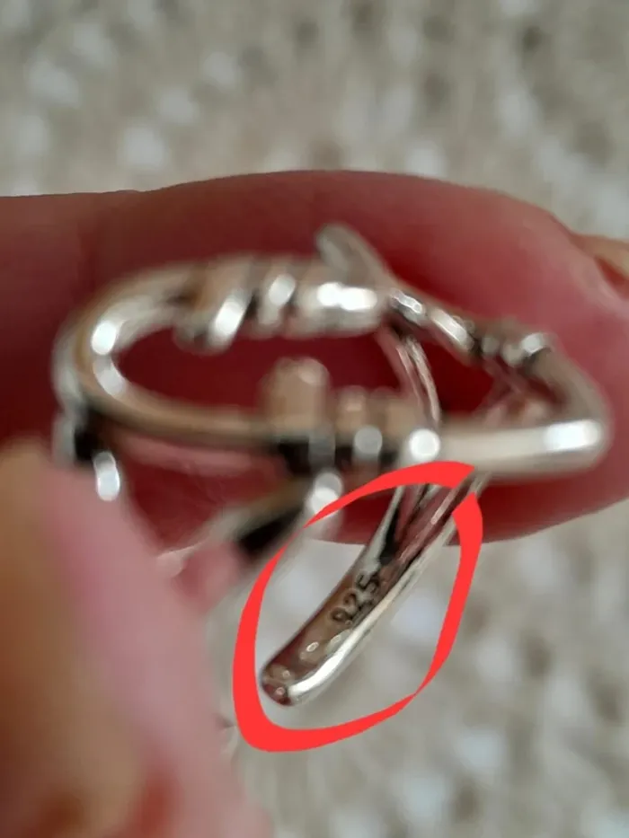 Bague argent 925, coeur couleur argentée,  réglable Pour des doigts allant du 52 au 56 - photo numéro 9