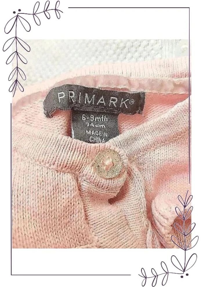 Gilet coton rose Primark 6-9 mois 74 cm - photo numéro 2