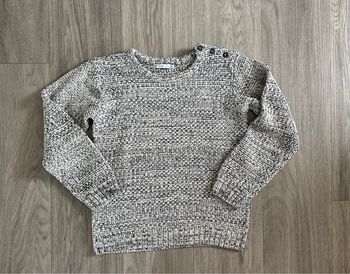 Pull moucheté noir et gris Gemo T12ans