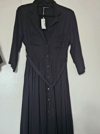 Robe chemise longue noire Monoprix