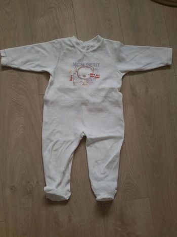 Pyjama velours blanc P'tit bisou 23 mois