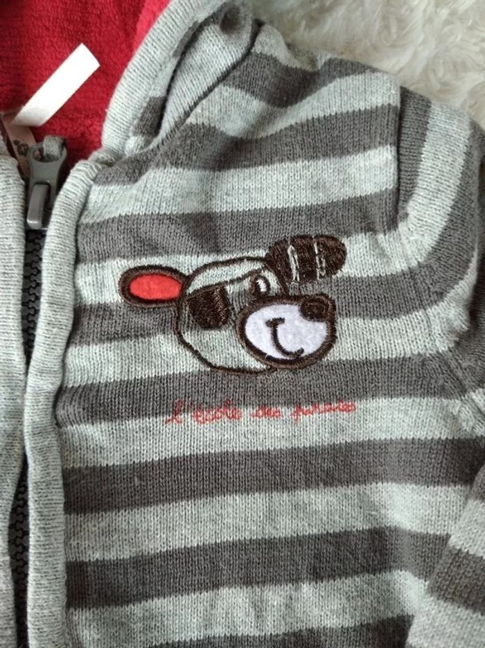 Veste gilet zippé doublé chaud avec capuche Garçon 12 mois Chien "l'école des pirates" Orchestra - photo numéro 5