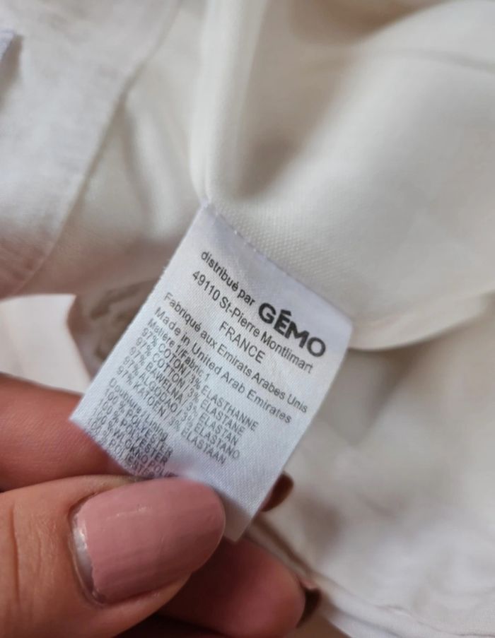 Jupe courte blanche doublée Gémo – Taille 40 – Très bon état - photo numéro 6