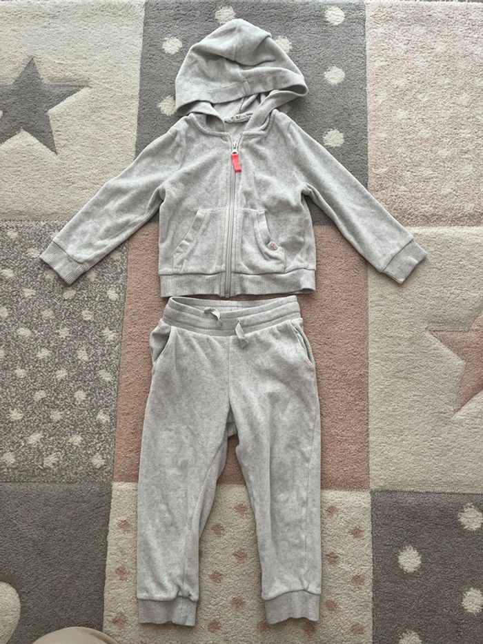 Ensemble gris en velour 18/24 mois H&M
