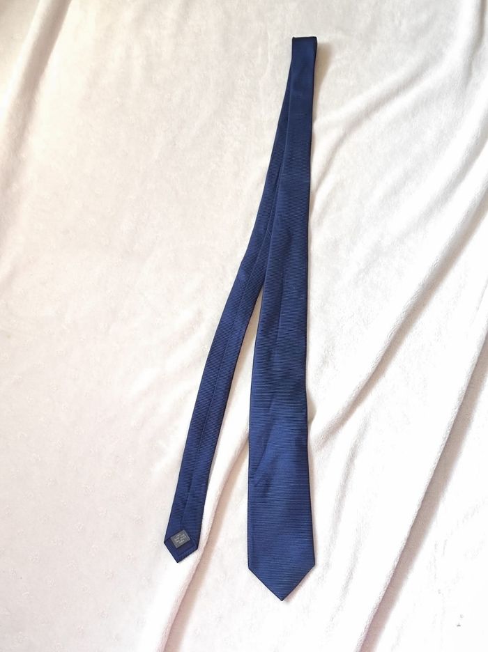 Cravate bleu en soie - photo numéro 2