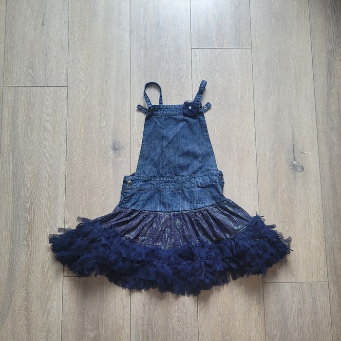 Magnifique robe bi matière bleu marine. Fille 8 ans. Marque Orchestra