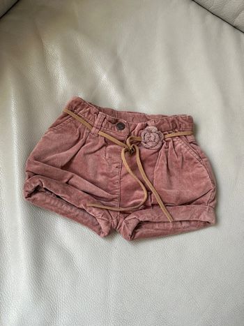 Short en velours pailleté Rose 12 mois Tape à l’œil
