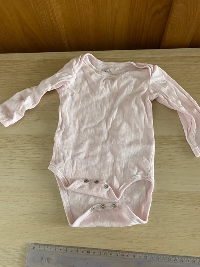 9 mois 71 cm body manches longues courtes petit bateau rose fille bébé collants - photo numéro 6