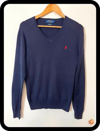 Pull Ralph Lauren – Taille M – Bleu marine – 100 % coton – Homme