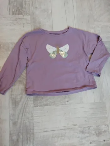 T-shirt manches longues papillon 2-3 ans