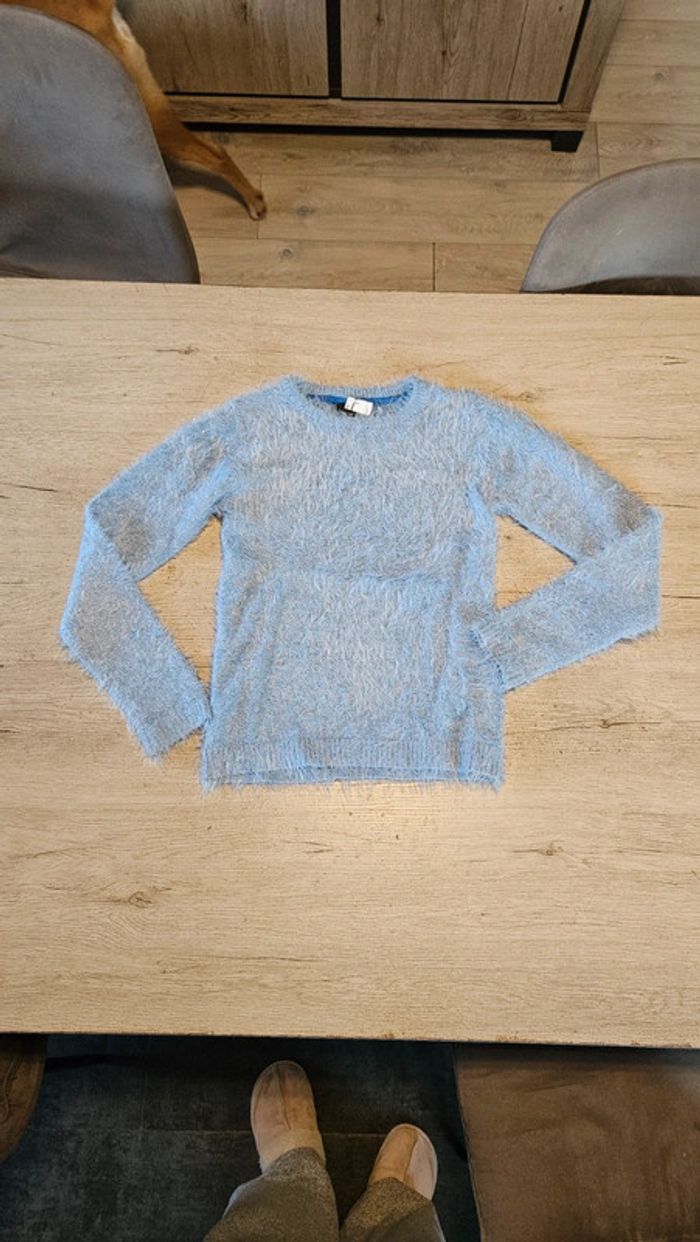 Pull à manches longues tout doux, bleu clair, JBC, taille 146/152, nickel