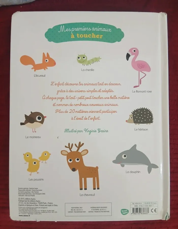 Livre "Mes premiers animaux à toucher" 📚 - photo numéro 2