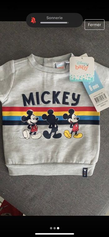 Pull Mickey 6mois