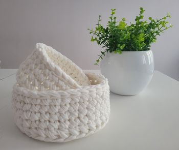 2 Paniers de rangements en fils de coton recyclé