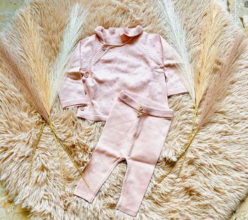 Pull + pantalon rose pale