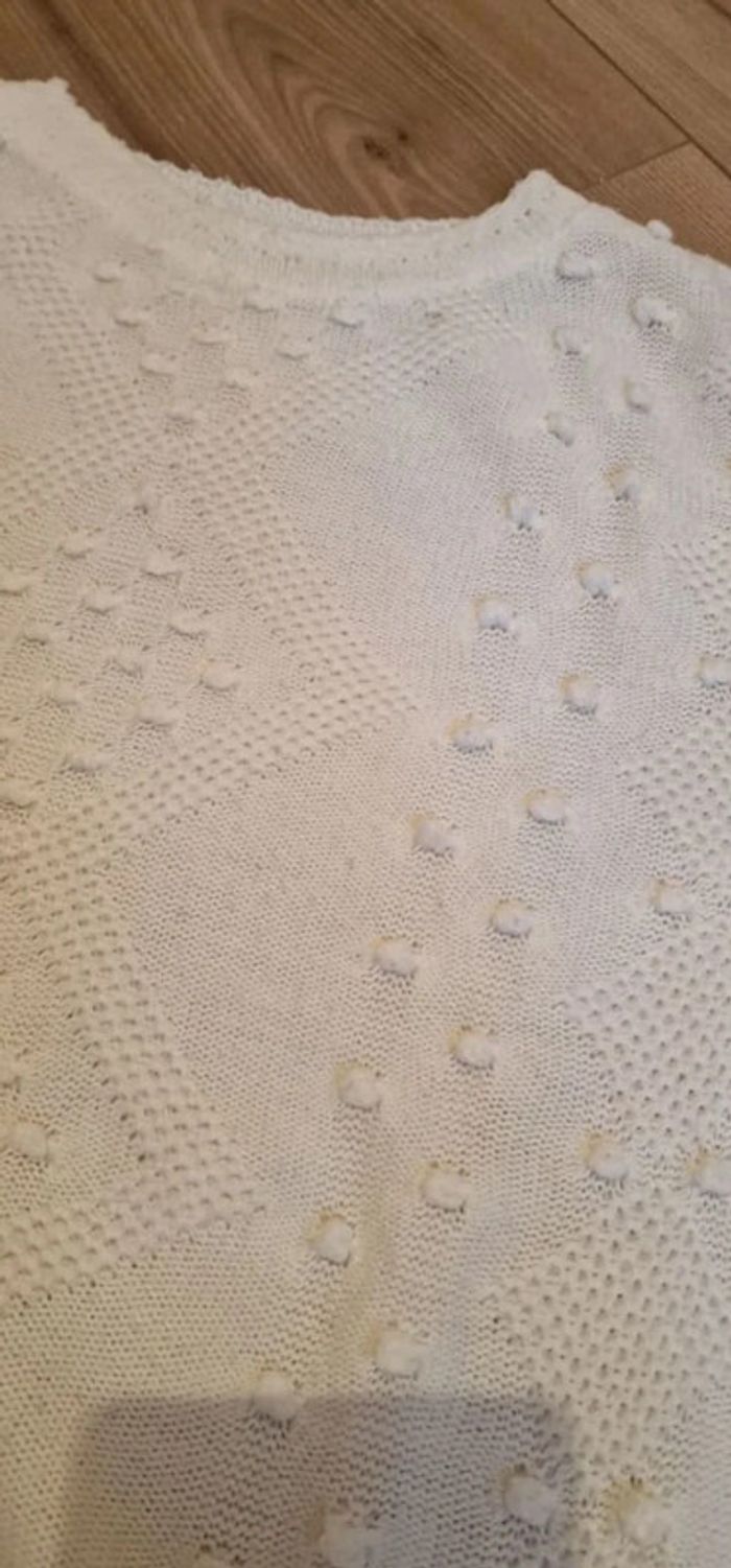 Petit pull vintage made in France écru taille 36 - photo numéro 3