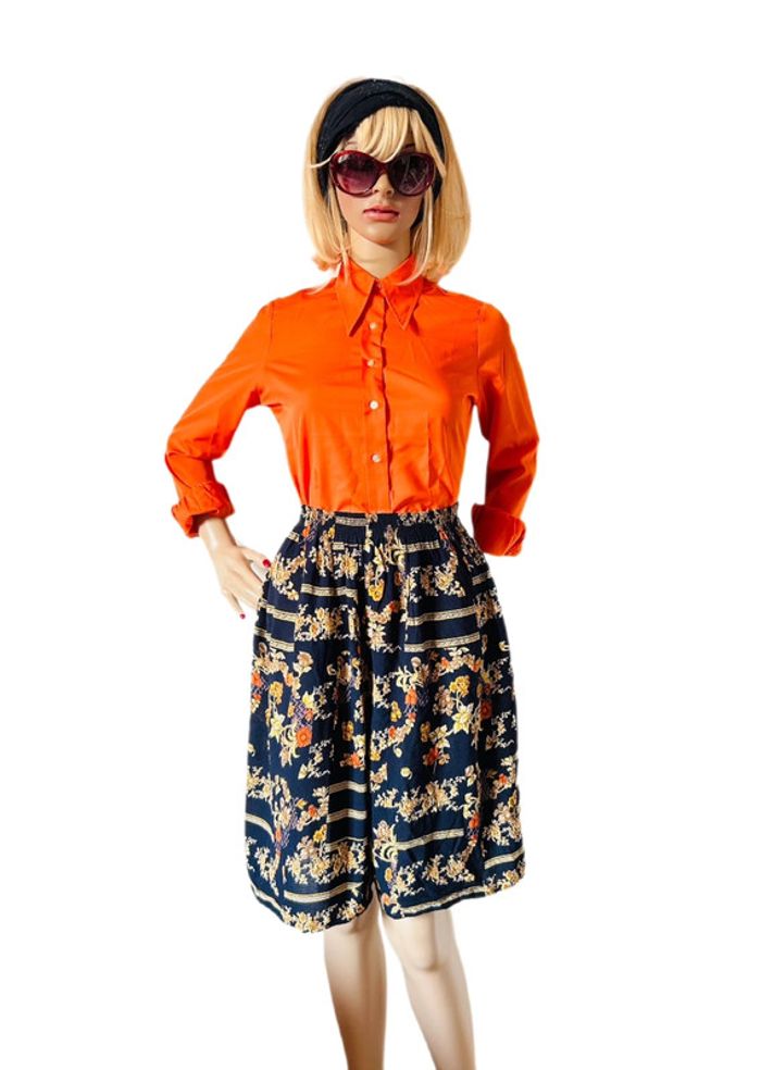 💙Short jupe Vintage 80s Bold Arty Retro Baroque wide-leg shorts🧡 - photo numéro 9