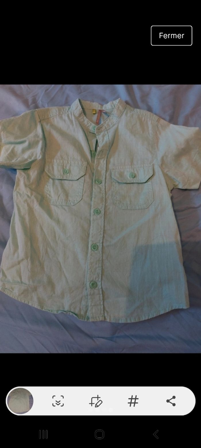 Chemise vert clair manche courte - photo numéro 4