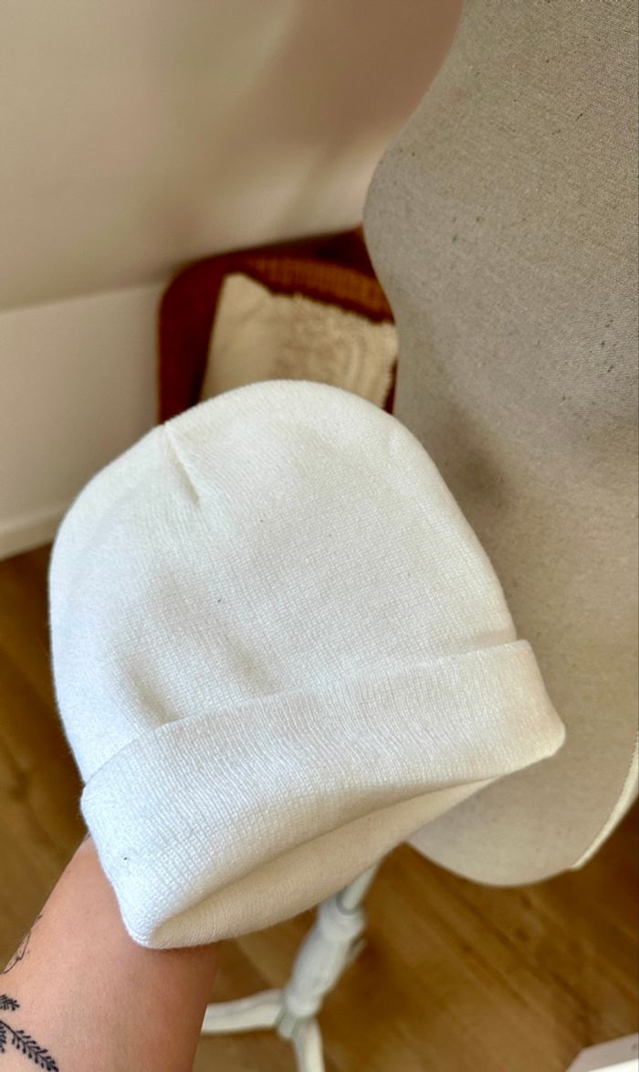 💜 Bonnet blanc taille unique 💜 - photo numéro 2