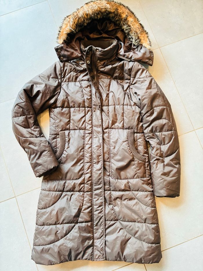 Doudoune longue hiver femme avec capuche fausse fourrure - photo numéro 4