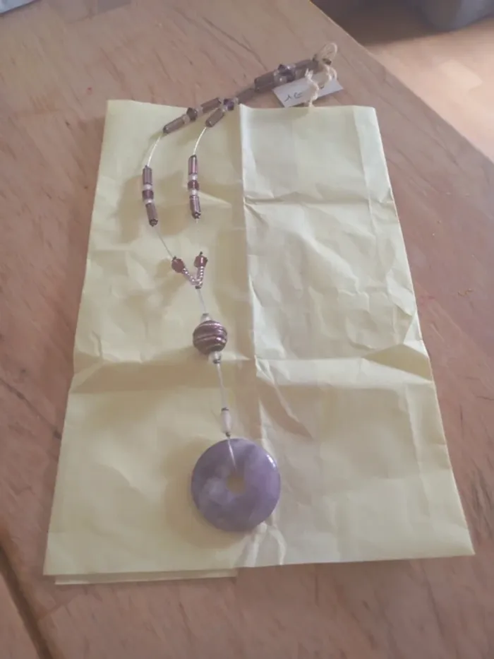 Collier améthyste metal