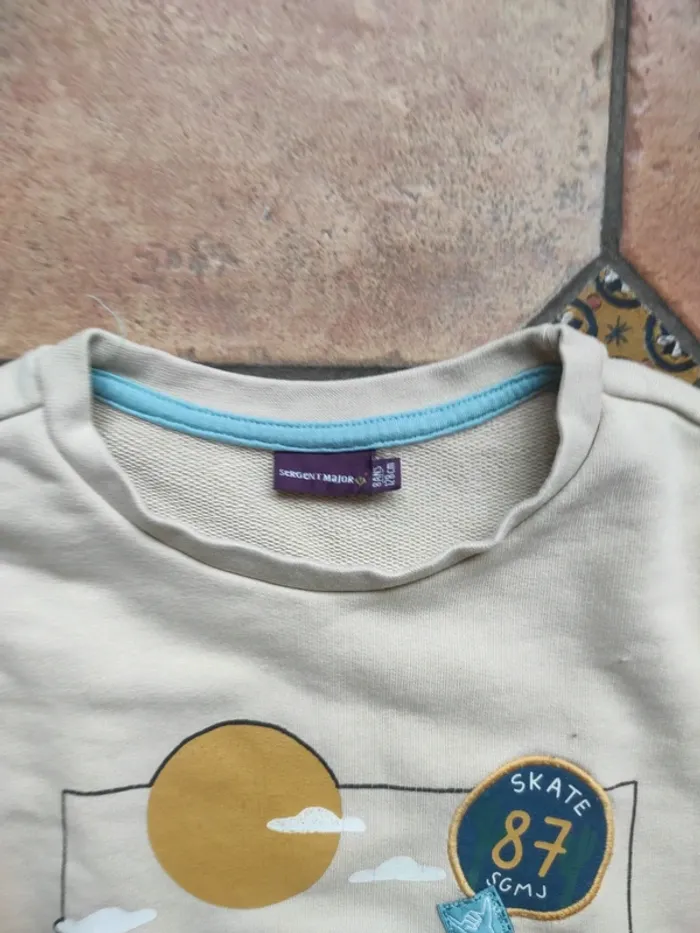 Sweat beige motif Arizona - Sergent Major - photo numéro 4