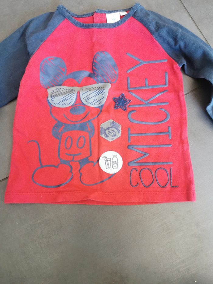 Tee-shirt manches longues Disney baby Mickey 18 mois - photo numéro 2