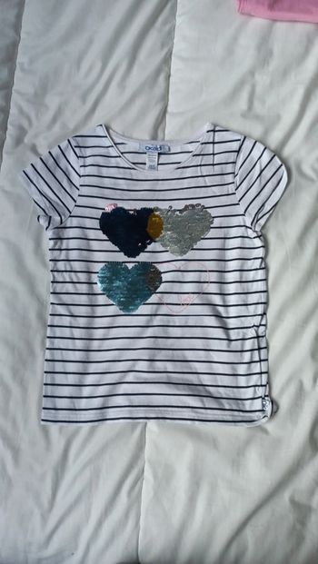 T-shirt marinière avec cœurs okaidi t6