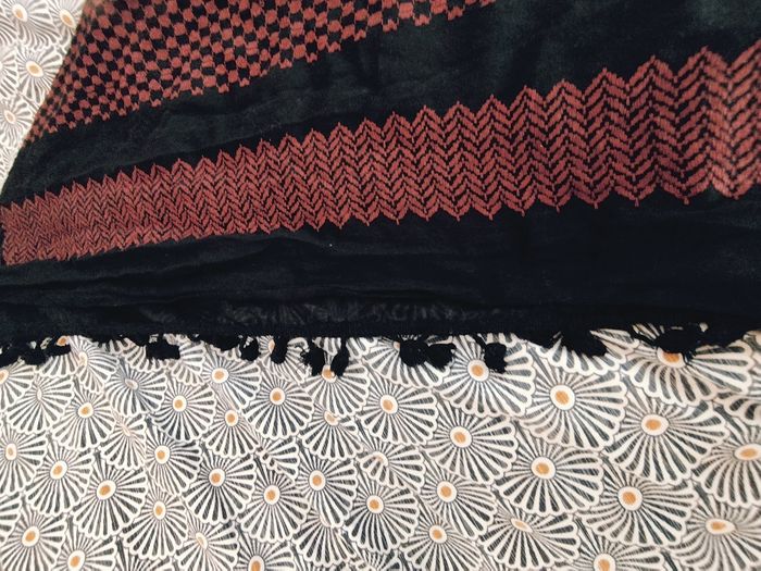 Chèche noir et bordeau - photo numéro 6