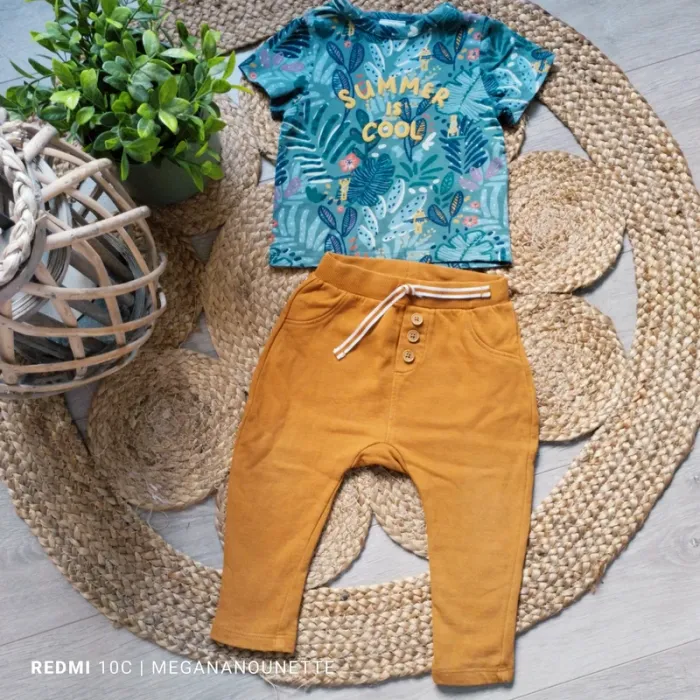 🦁 Ensemble Bébé Tape à l’œil TAO Taille 12 Mois / 74 cm – T-shirt & Jogging Léger – Parfait État - photo numéro 2