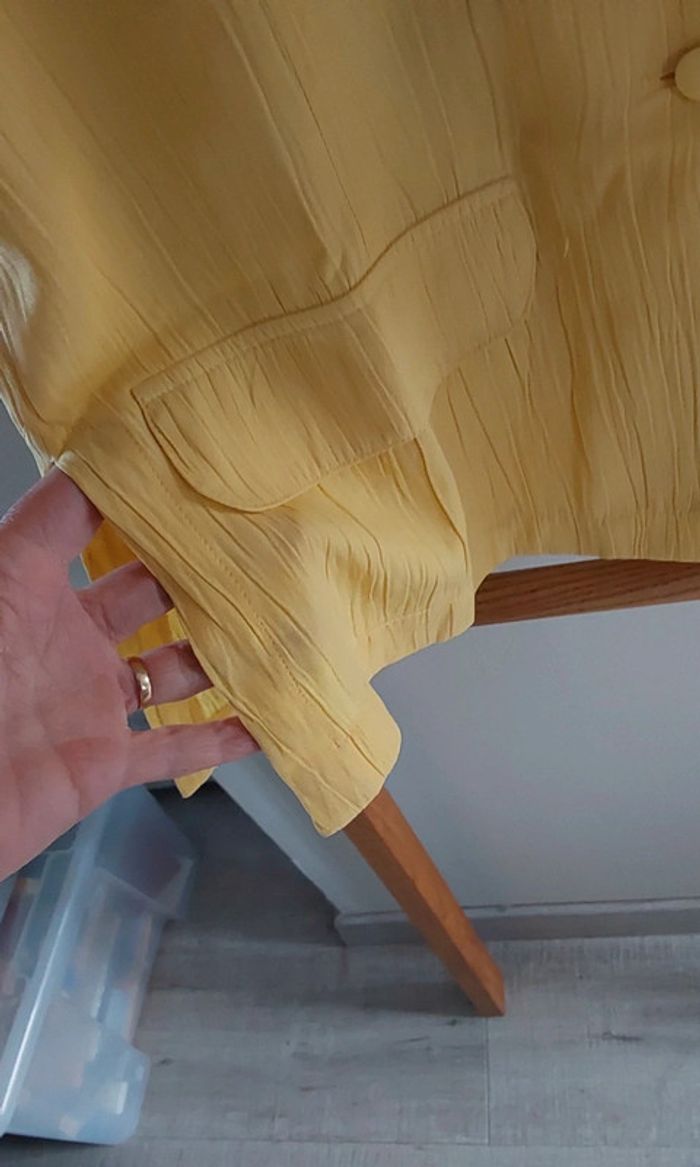 Chemise /surchemise  /veste légère Vintage gaufrée jaune T 38/40 - photo numéro 5