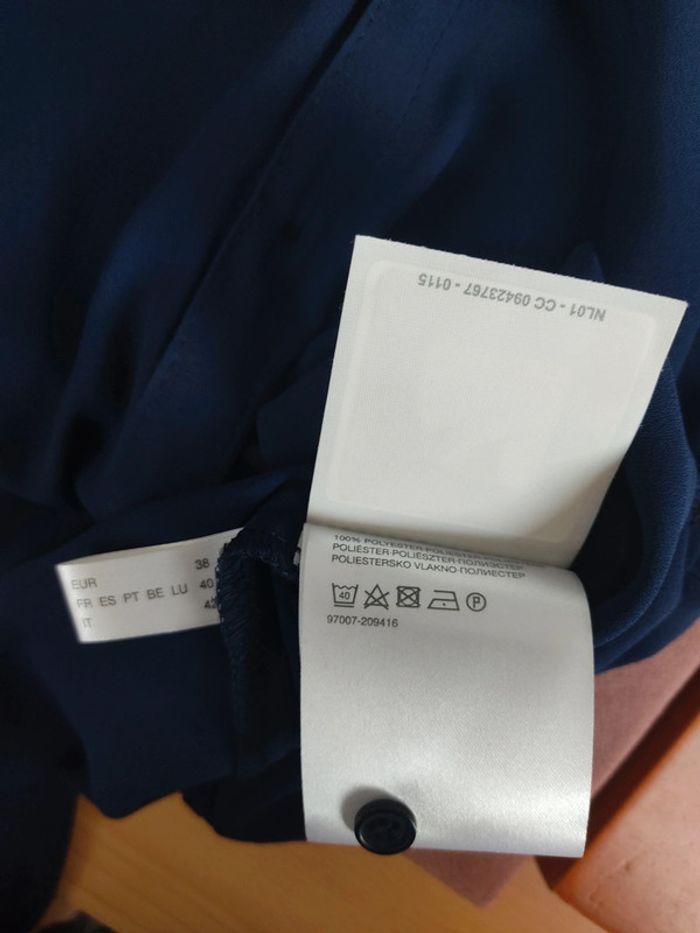 Chemise bleue marine sans manches femme à dentelle 40 Neuve - photo numéro 9
