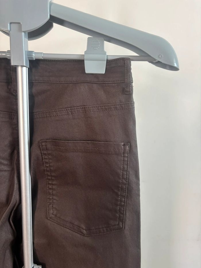 Pantalon coupe droite simili cuir calzedonia taille 38 marron - photo numéro 9