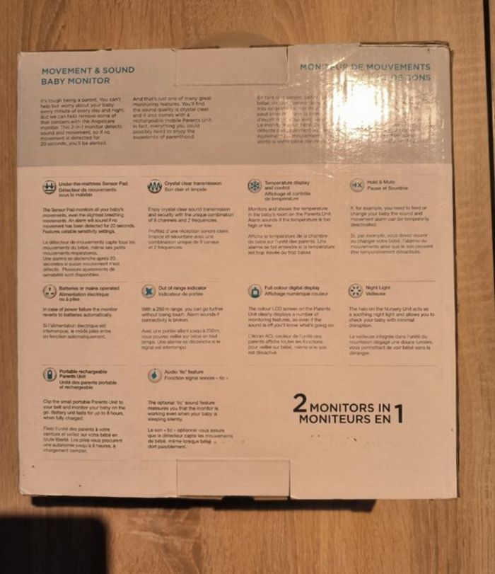 Babyphone angelcare moniteur de mouvements et de sons - photo numéro 2