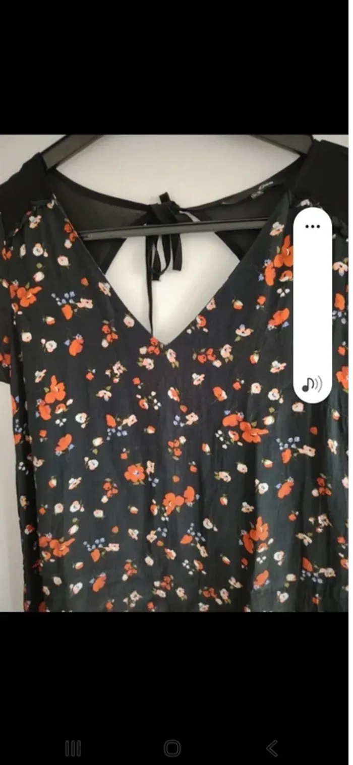 Magnifique robe d'été noir fleuri - photo numéro 2